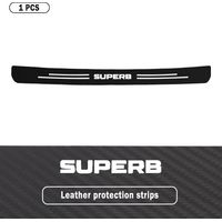 (1 pièce pour Superb) Autocollants de protection de seuil de porte de coffre arrière en fibre de carbone pour Skoda VRS,Fabia,Kamiq,Karoq,Kodiaq,Rapid,Octavia,Scala et Superb
