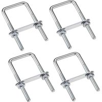 Stück U-Bügel M6 80 x 50 mm, Edelstahl-U-Bügel mit Mutter und Unterlegscheiben, Klemmbolzen zur Rohrbefestigung, für Rohrdurchmesser unter 50 mm