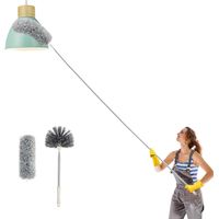 SHINING HOUSE Teleskop-Mikrofaser-Spinnennetz-Staubwedel – hohe Deckenbürste – kratzfest – waschbar, faltbar – 100 Zoll Haushaltsreinigungsgeräte – Dunkelgrau