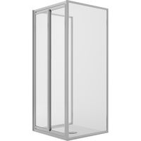 Cabine de douche en forme U 2 fixes+saloon 2 portes pivotantes verre transparent h 198 mod. West 70X90X70 cm ouv. 90