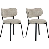 Esszimmerstuhl 2er Set BRONTE Stoff Beige