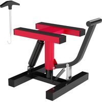 Cavalletto Alzamoto in Acciaio Capacità 150kg, Altezza Regolabile e Piano Antiscivolo, Rosso