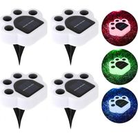 Lampe solaire patte d'ours, couleur blanche, longueur 12,3 cm, lot de 4 LED d'extérieur, idéale pour les allées de jardin