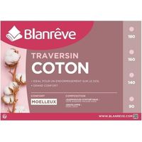 BLANREVE Traversin en coton - 160 cm - Blanc