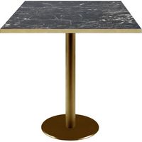 Table 70 x 70 cm Rome bistrot marbre noir brillant