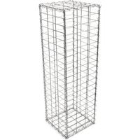 Wiltec – Gabion en grillage métallique galvanisé 100 x 30 x 30 cm – Maille 5 x 10 cm – Brise-vue décoratif pour jardin – Résistant aux intempéries