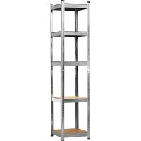 Thinia Home – Étagère modulaire 5 niveaux réglables 180 x 40 x 40 cm – Charge 175 kg – Structure en métal galvanisé – Idéale pour garage et atelier