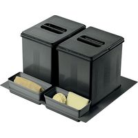Poubelle à pédale pour tiroir 2 bacs 30 litres – Couvercles amovibles – Largeur 600 mm – Coloris gris anthracite – Inoxa