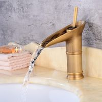 Vintage Waterfall Basin Mixer Tap Brass Single Hand Bathroom Mixer Tap for Bathroom Kitchen