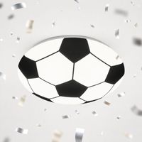 Plafonnier LED décor football, 12W 1300lm Blanc neutre 4000K, 275mm (D), Éclairage au plafond chambre d'enfant - Briloner