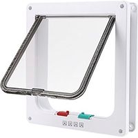 Chatière Porte à 4 Positions Cat Mate Grande Blanc Porte Verrouillable pour Chat ou Chien Facile à Installer(23cmx 25cmx 5.5cm)