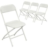Purity - Set aus 4 Klappstühlen 45x80x43 cm für Camping, Wohnzimmer, Küche, klappbar aus weißem Harz