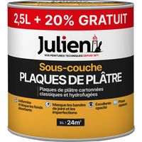 Sous-Couche Pour Plaques De Plâtre Cartonnées - aspect Mat Blanc 3L - Julien