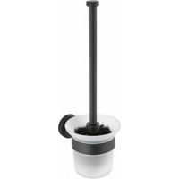 Brosse WC murale Bosio Black, Brosse WC suspendue, Brosse WC noire, Acier inox, 10x35x14 cm, Noir mat