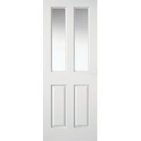 Chester White Clear Glazed Grained Moulded 4 Panel Internal Door - 1981 x 686mm