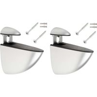 Cyclingcolors – Lot de 2 supports étagère murale réglables 55,5mm – Métal argent chromé mat – Avec vis et chevilles – Pour cuisine et salle de bain