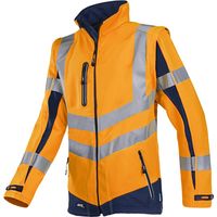 Sioen SIOEN Warnschutz Softshelljacke Malden mit abnehmbaren Ärmeln Gr. S leuchtorange/marine