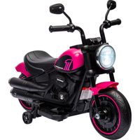 Elektro-Kindermotorrad mit Stützrädern, Scheinwerfer, 1,5 bis 3 km/h, für Kinder 1,5 bis 3 Jahren, pink