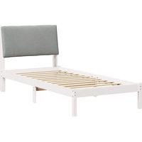 Bed frame White and light grey 100 x 200 cm Solid pine wood vidaXL