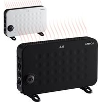 Arebos – Convecteur mobile 2000 W – Turbo ventilateur pour pièces jusqu'à 24 m² – Réglage thermostat continu – Protection contre surchauffe