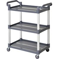 HOMCOM Carrito Auxiliar con Ruedas de 3 Niveles, Marco de Aleación de Aluminio, Carrito de Cocina, Carga de 35 kg por Estante, para Comedor, Sala, Baño, 88x44x93 cm, Gris