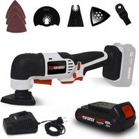 herramienta multifunción batería de 20V X-Intérprete XPMLT20LI + 2 + cargador de batería Ah - Ponce Copa - Oscilación del ángulo