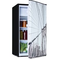 Klarstein Combinación de frigorífico y congelador CoolArt 79 litros, clase de eficiencia energética E, congelador 9 litros, puerta de diseño
