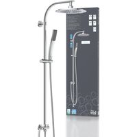 EISL Duschsystem ohne Thermostat Dusche Regendusche Edelstahl Brausestange Höhenverstellbar Kopfbrause rund mit Handbrause Dichtung zum Wasser sparen DXSTIOVCS-PR