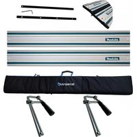 2x Makita 1.5m Guide Rails DSP600 Plunge Saw + Pair Clamps + Bag + Connector