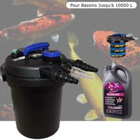 Filtre Bassins De Jardin Sous Pression, UV 11W, + Bactéries 2500 ml Jusqu'à 10000 Litres