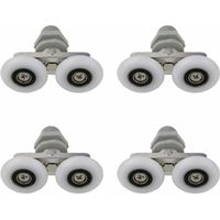 Set di 4 rulli doppi da 25 mm per porta scorrevole della doccia, ricambi per il bagno.