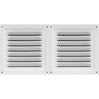 Grille d'aération en acier inoxydable - Grille à persiennes, ventilation, anti-insectes - 30 x 15 cm - Blanc