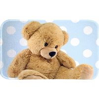 Tapis enfant tissé 70x95 bleu rectangle motif animaux DOUX TED
