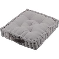 Homemaison – Coussin de sol 45x45 gris clair – Rembourrage épais pour confort – Poignée pratique pour transport – Collection DUO