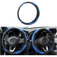 Car Steering Wheel Cover, Soft Microfiber Leather Steering Wheel Cover, Breathable Microfiber Leather Steering Wheel Cover, Non-slip Breathable Steering Wheel Cover for Sedan, Van, Truck, SUV (Blue)