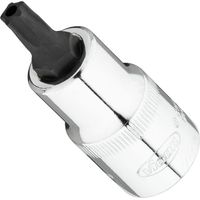 VIGOR Schraubendrehereinsatz, 1/2 (12,5 mm) Vierkant hohl, Innenprofil mit 5 abgerundeten Flanken, mit Stirnlochbohrung (TORX-ähnlich), SW T40+H