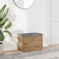 Vidaxl – Banc de rangement en bois d'ingénierie 62x42x45 cm – Assise confortable avec coussin épais – Charnières stables – Pour couloir ou salon