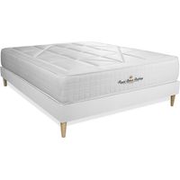 Matratze Windsor 140 x 210 cm + Bettgestell mit lattenrost , Härtegrad 2 , Memory-Schaum und Taschenfeder , Höhe : 26 cm
