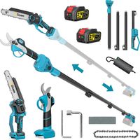 Gisam – Sécateur électrique sans fil 48mm – 2.4m perche – 2 batteries 4.0Ah – Moteur Brushless pour coupe précise – Outil jardinage professionnel
