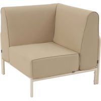 Fauteuil d'angle pour salon de jardin modulable tissu beige - Patio