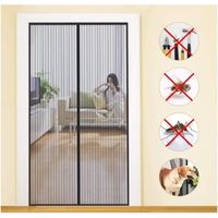 Moustiquaire porte Magnétique Moustiquaire sur Mesure de Porte,Rideau de Porte Antimoustique, pour Couloirs. (90x210cm, Rayure)