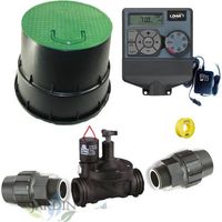 Kit d'irrigation automatique Orbit 24 V à 1 zone pour tuyau de 32 mm Comprend un programmateur, une électrovanne et des access