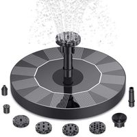 Fontaine solaire flottante pour jardin - Pompe à eau avec 6 buses, idéale pour les bassins, les bains d'oiseaux et les aquariums