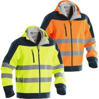 Giubbino Softshell Alta Visibilita Bright Arancio-Navy XL