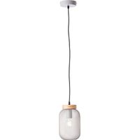 Brilliant Pendelleuchte Giada Hängelampe, 16 cm, E27, Metall/Holz, grau hell/braun