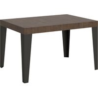Table Extensible 90X140/244 Cm Noyer Flammé Structure Anthracite