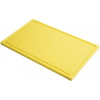 Planche à découper GN 1/1, avec rigole, polyéthylène jaune