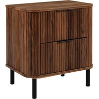 Mobile da bagno a terra con cassetti e piedini in metallo, colore Rovere-Noce, maniglia nero, piedini nero, 60 x 41,5 x 66,7 cm