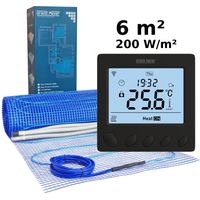 Kit de calefacción por suelo radiante 6 m², 200 W/m² + W390 termostato Wi-Fi programable