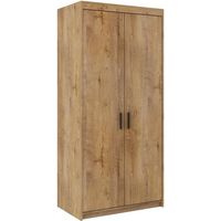 Armoire Tucson 112 Lefkas chêne 191x90x53cm – Stratifié 15mm – 2 portes avec charnières – Fabriquée en Europe – Stores Deco